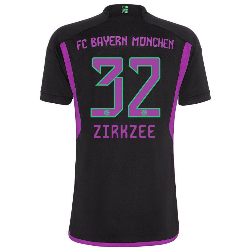 Niño Camiseta Joshua Zirkzee #32 Negro 2ª Equipación 2023/24 La Camisa