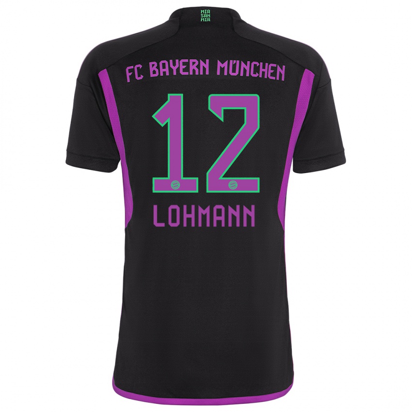 Niño Camiseta Sydney Lohmann #12 Negro 2ª Equipación 2023/24 La Camisa