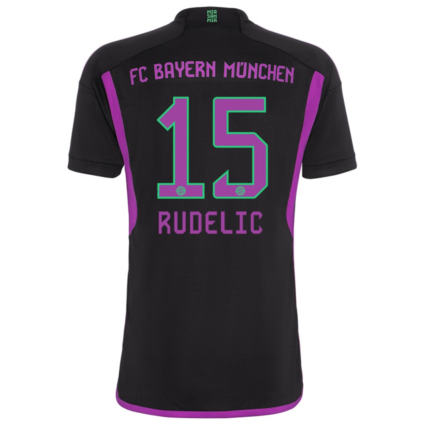Niño Camiseta Ivana Rudelic #15 Negro 2ª Equipación 2023/24 La Camisa
