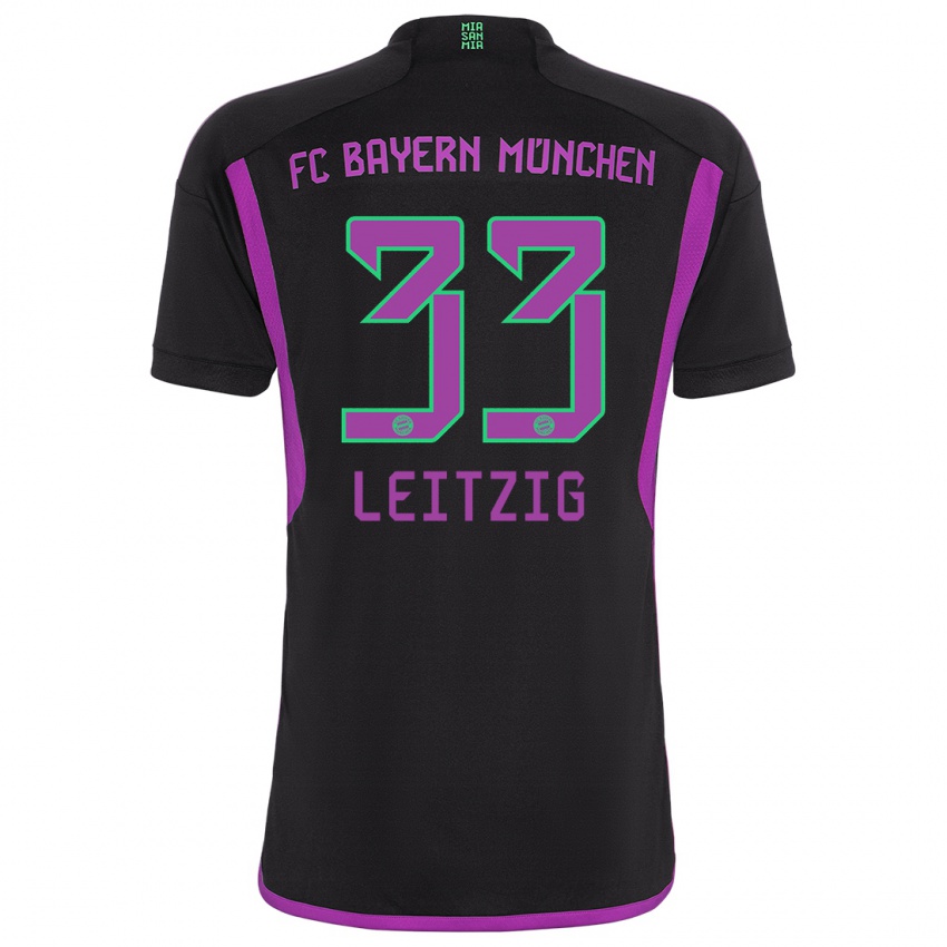 Niño Camiseta Janina Leitzig #33 Negro 2ª Equipación 2023/24 La Camisa