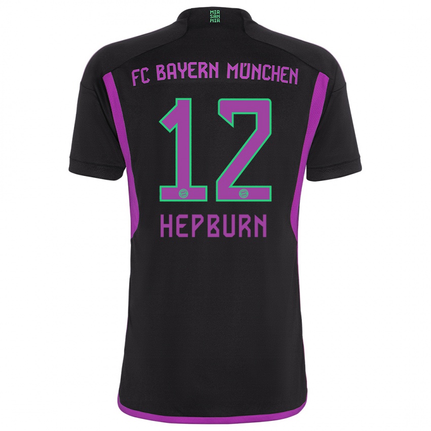 Niño Camiseta Barry Hepburn #12 Negro 2ª Equipación 2023/24 La Camisa
