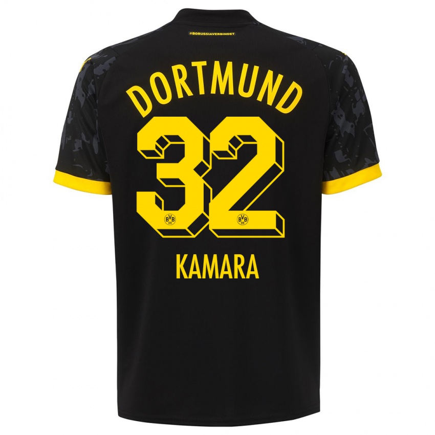 Niño Camiseta Abdoulaye Kamara #32 Negro 2ª Equipación 2023/24 La Camisa