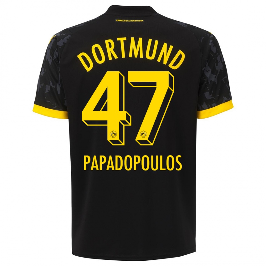Niño Camiseta Antonios Papadopoulos #47 Negro 2ª Equipación 2023/24 La Camisa