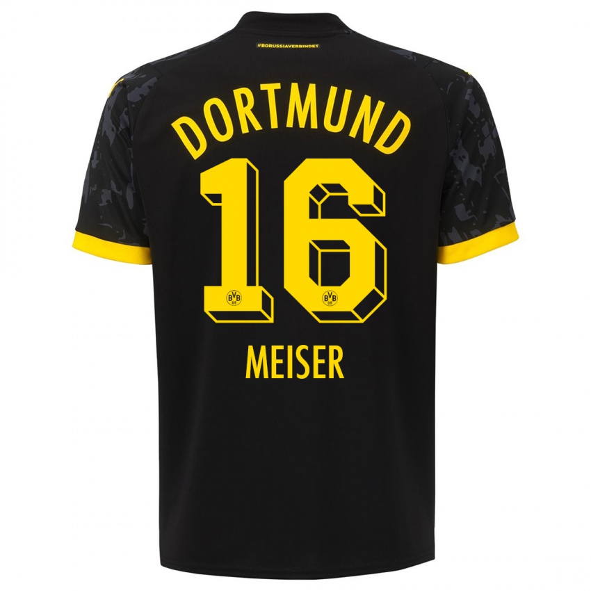 Niño Camiseta Tyler Meiser #16 Negro 2ª Equipación 2023/24 La Camisa