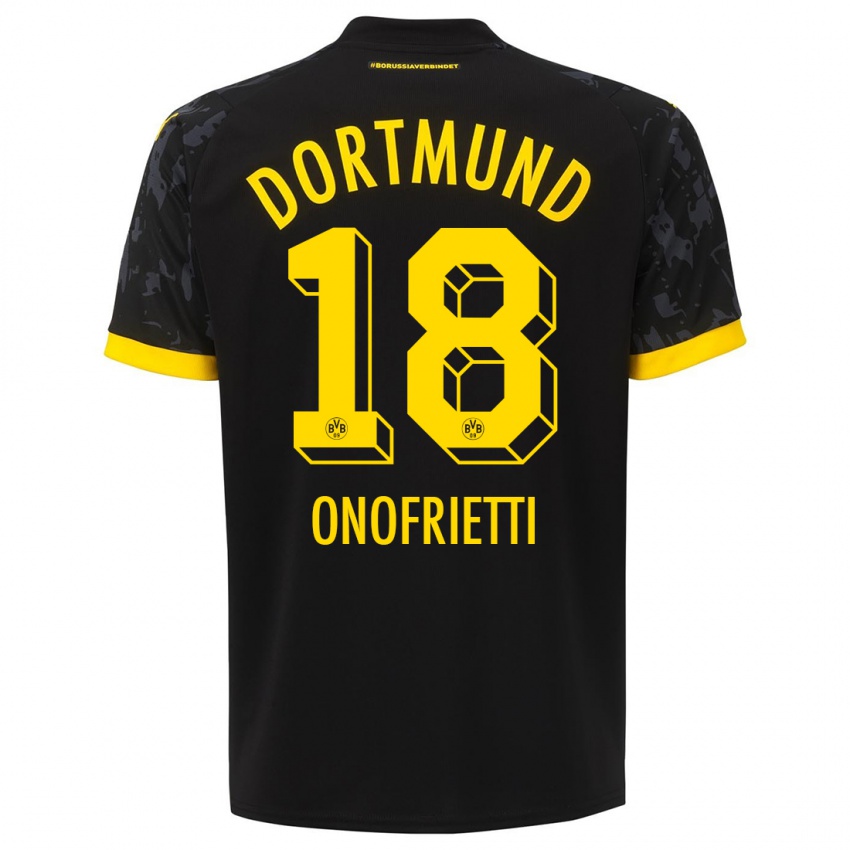Niño Camiseta Vincenzo Onofrietti #18 Negro 2ª Equipación 2023/24 La Camisa