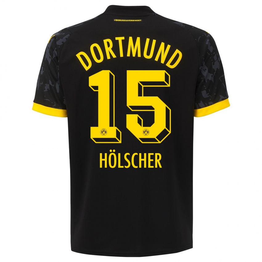 Niño Camiseta Mats Hölscher #15 Negro 2ª Equipación 2023/24 La Camisa
