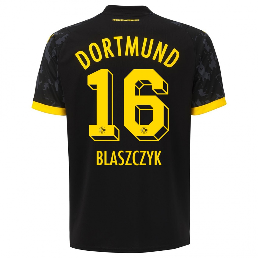 Niño Camiseta Oliwer Blaszczyk #16 Negro 2ª Equipación 2023/24 La Camisa