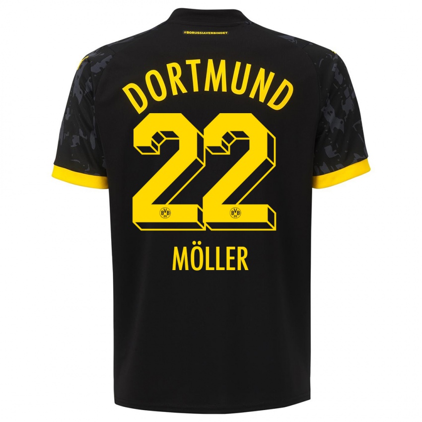 Niño Camiseta Paul Möller #22 Negro 2ª Equipación 2023/24 La Camisa