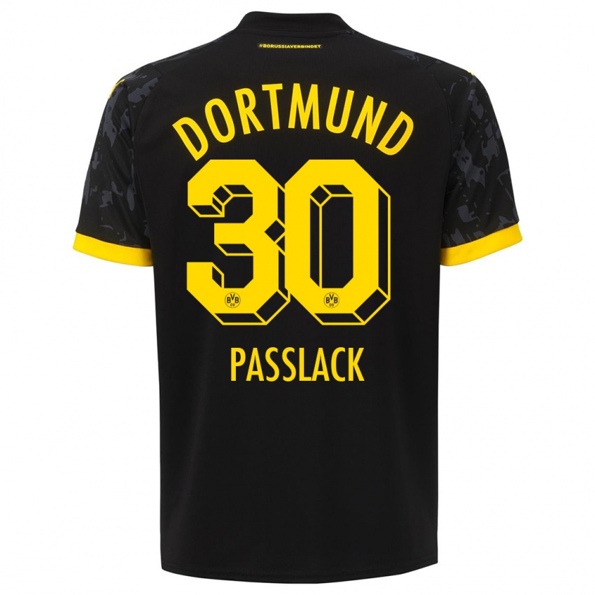 Niño Camiseta Felix Passlack #30 Negro 2ª Equipación 2023/24 La Camisa