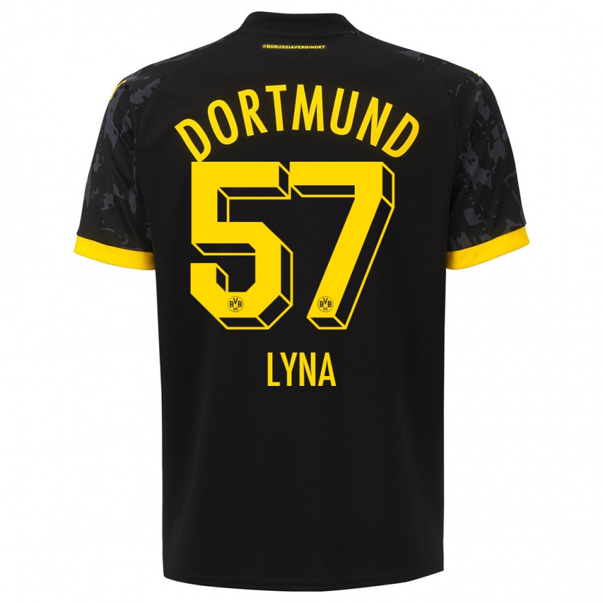 Niño Camiseta Schwarz Lyna #57 Negro 2ª Equipación 2023/24 La Camisa