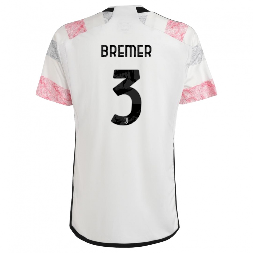 Niño Camiseta Bremer #3 Blanco Rosa 2ª Equipación 2023/24 La Camisa
