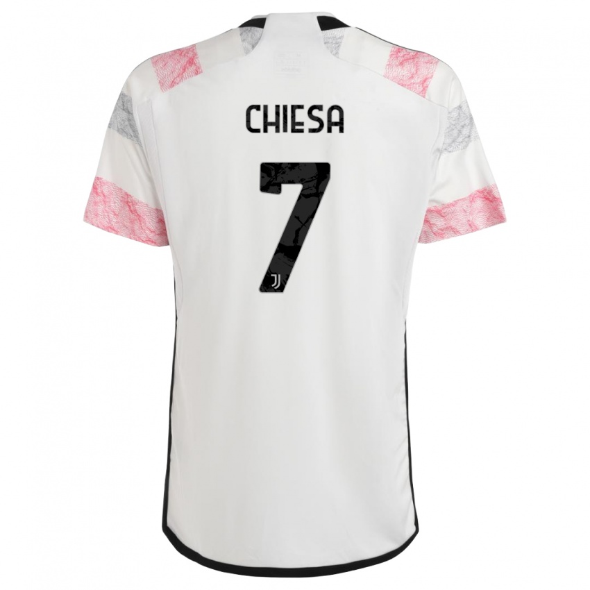 Niño Camiseta Federico Chiesa #7 Blanco Rosa 2ª Equipación 2023/24 La Camisa