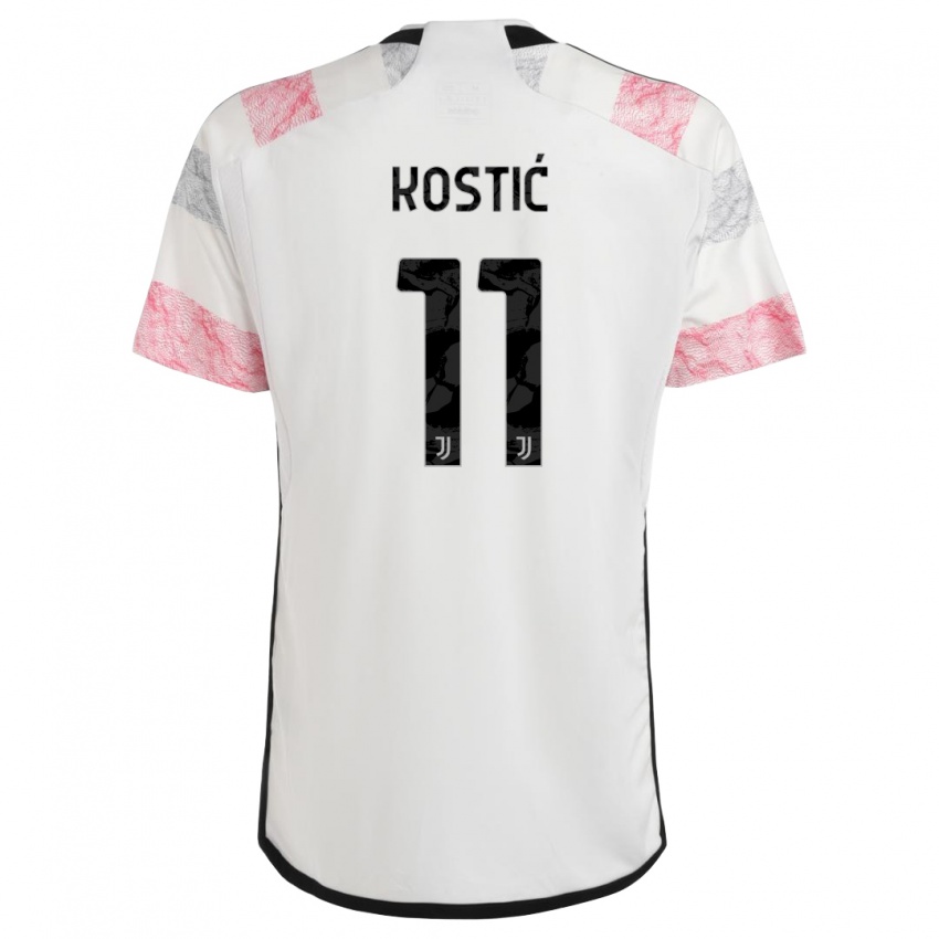 Niño Camiseta Filip Kostic #11 Blanco Rosa 2ª Equipación 2023/24 La Camisa
