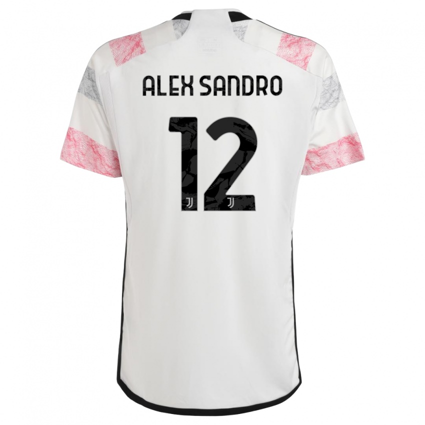 Niño Camiseta Alex Sandro #12 Blanco Rosa 2ª Equipación 2023/24 La Camisa