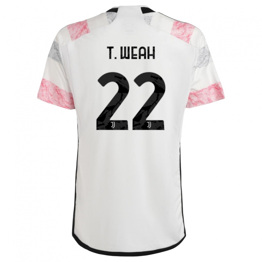 Niño Camiseta Timothy Weah #22 Blanco Rosa 2ª Equipación 2023/24 La Camisa