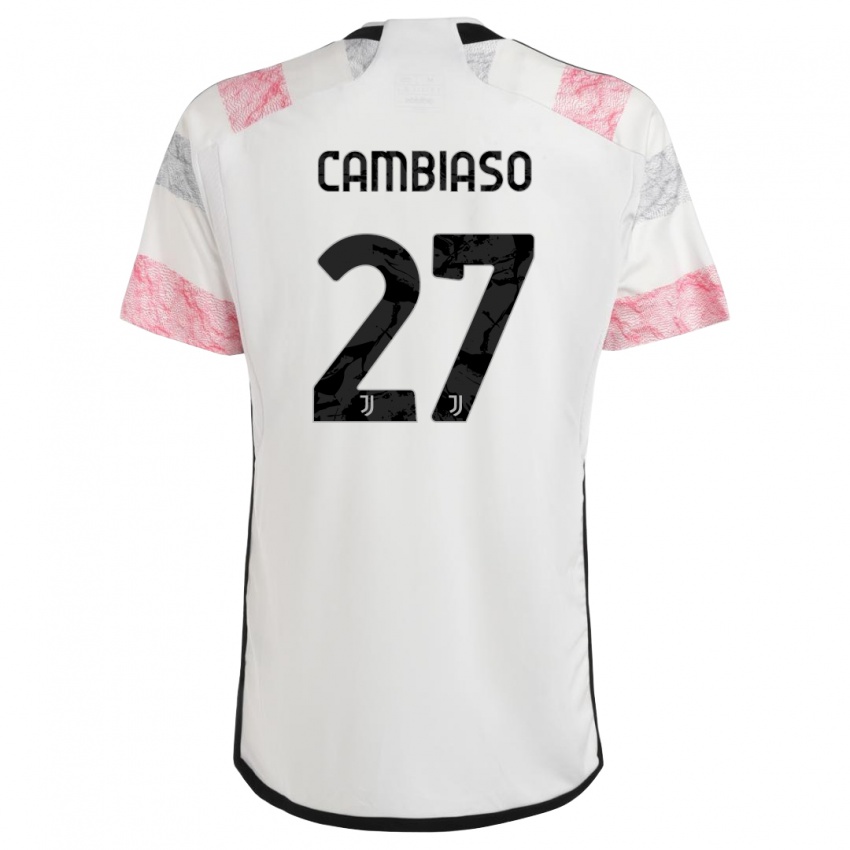 Niño Camiseta Andrea Cambiaso #27 Blanco Rosa 2ª Equipación 2023/24 La Camisa