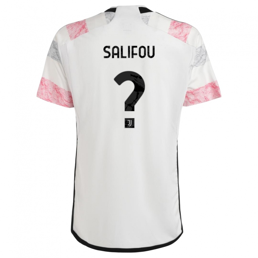 Niño Camiseta Dikeni Salifou #0 Blanco Rosa 2ª Equipación 2023/24 La Camisa