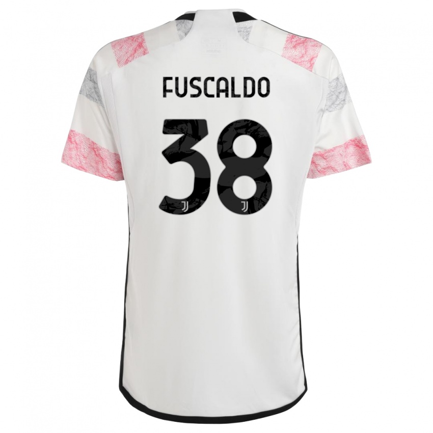 Niño Camiseta Matteo Fuscaldo #38 Blanco Rosa 2ª Equipación 2023/24 La Camisa