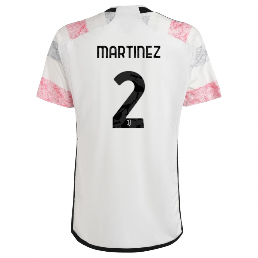 Niño Camiseta Bruno Martinez #2 Blanco Rosa 2ª Equipación 2023/24 La Camisa