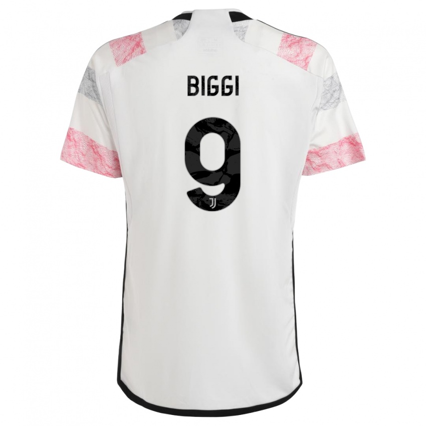 Niño Camiseta Silvano Biggi #9 Blanco Rosa 2ª Equipación 2023/24 La Camisa