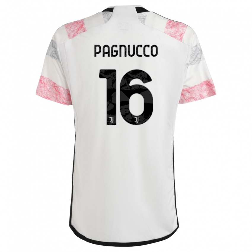 Niño Camiseta Filippo Pagnucco #16 Blanco Rosa 2ª Equipación 2023/24 La Camisa