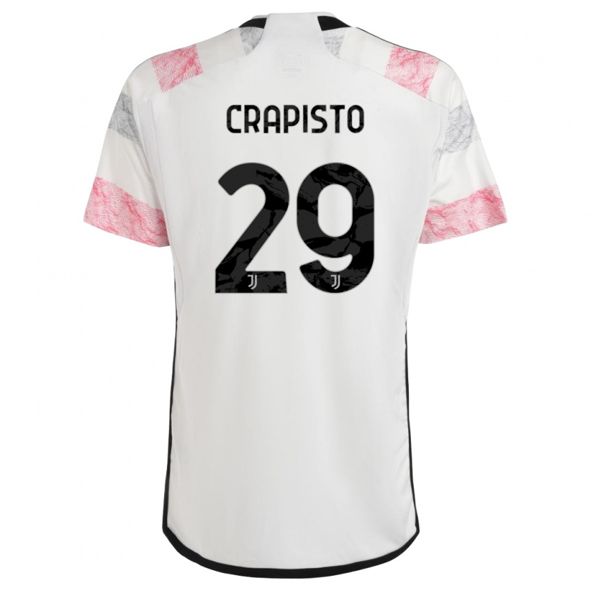 Niño Camiseta Francesco Crapisto #29 Blanco Rosa 2ª Equipación 2023/24 La Camisa