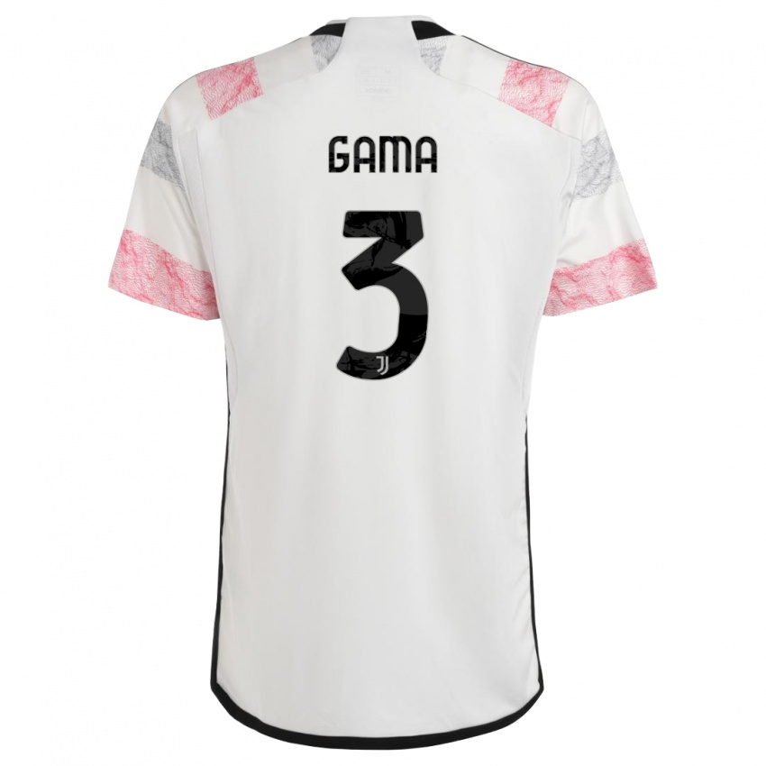 Niño Camiseta Sara Gama #3 Blanco Rosa 2ª Equipación 2023/24 La Camisa