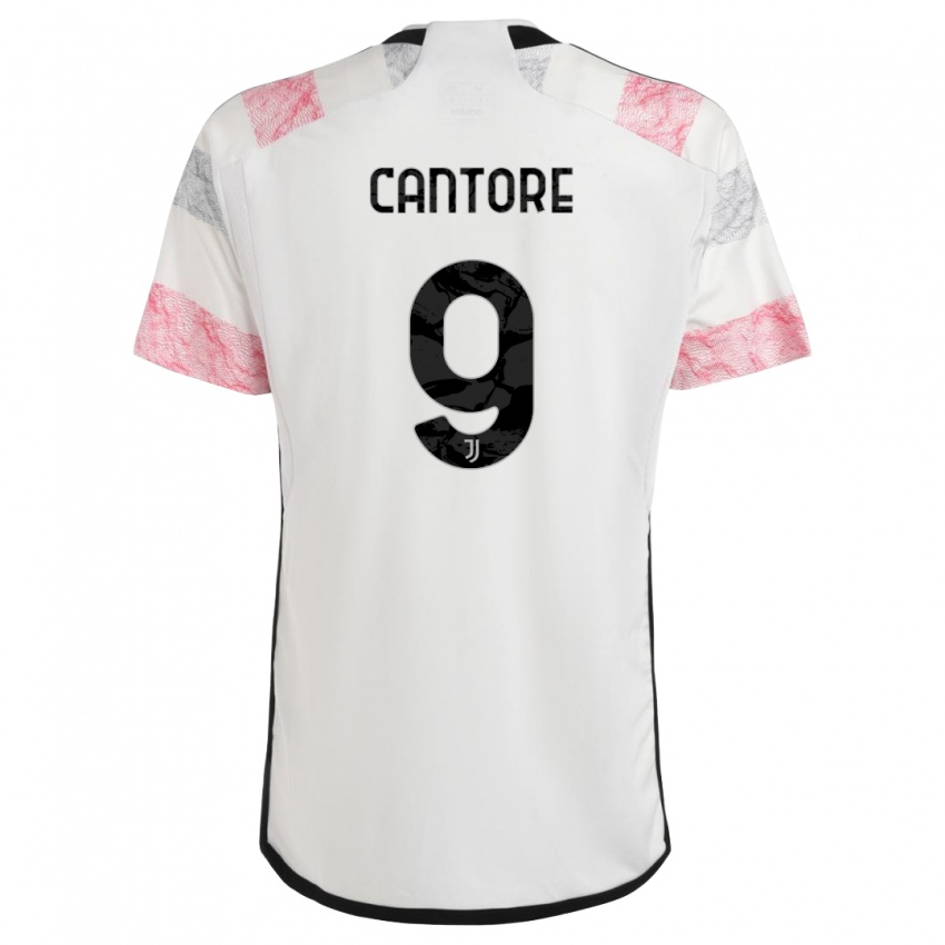 Niño Camiseta Sofia Cantore #9 Blanco Rosa 2ª Equipación 2023/24 La Camisa