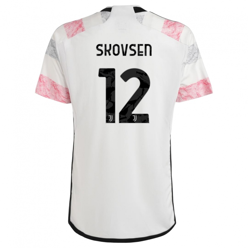 Niño Camiseta Matilde Lundorf Skovsen #12 Blanco Rosa 2ª Equipación 2023/24 La Camisa