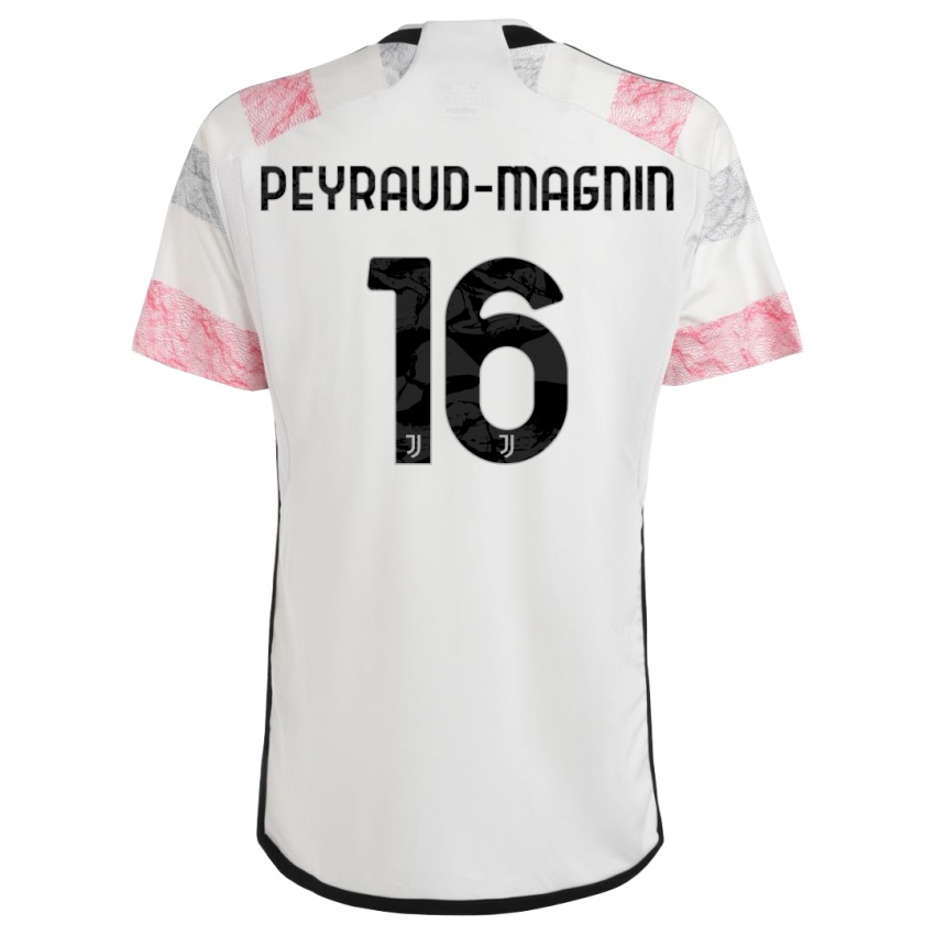 Niño Camiseta Pauline Peyraud-Magnin #16 Blanco Rosa 2ª Equipación 2023/24 La Camisa