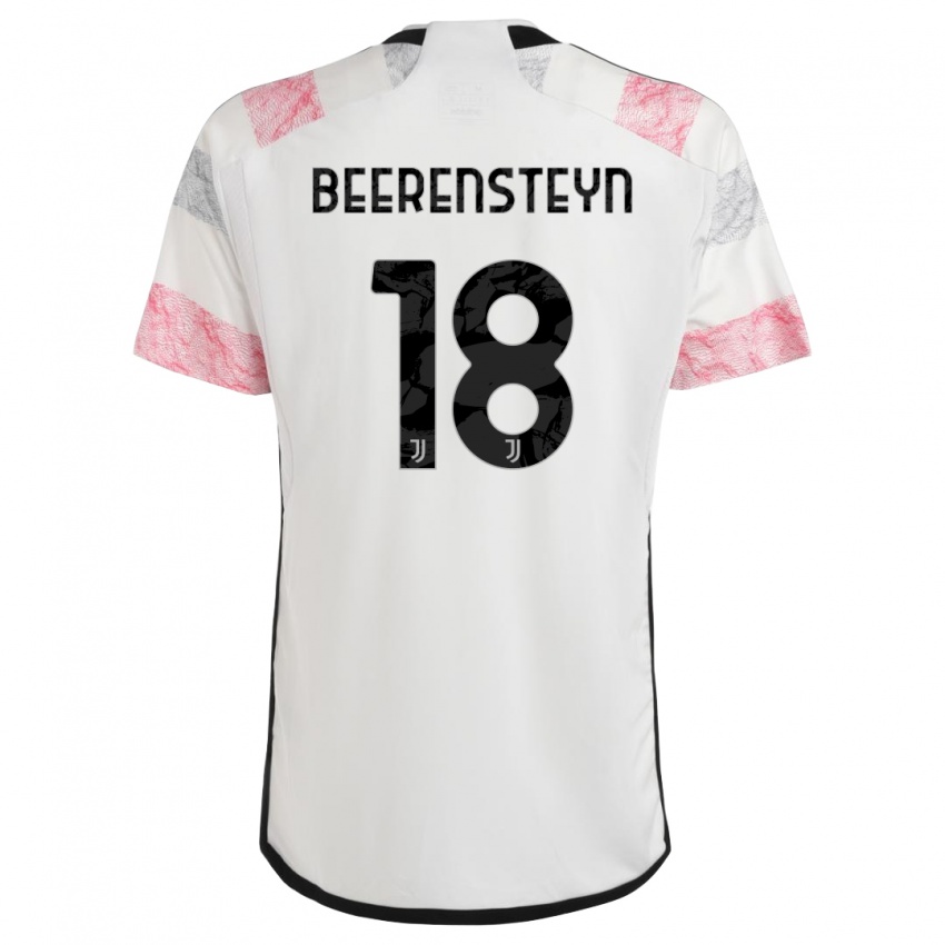 Niño Camiseta Lineth Beerensteyn #18 Blanco Rosa 2ª Equipación 2023/24 La Camisa