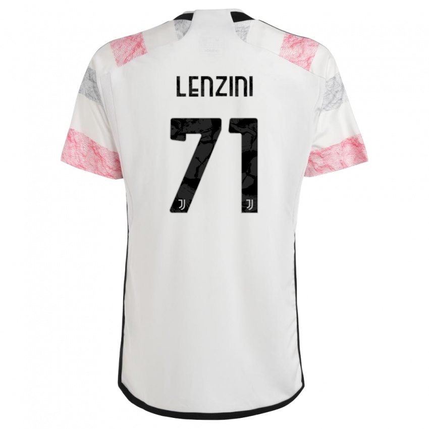 Niño Camiseta Martina Lenzini #71 Blanco Rosa 2ª Equipación 2023/24 La Camisa