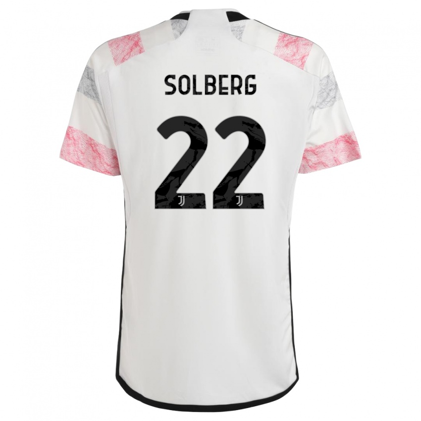 Niño Camiseta Elias Solberg #22 Blanco Rosa 2ª Equipación 2023/24 La Camisa