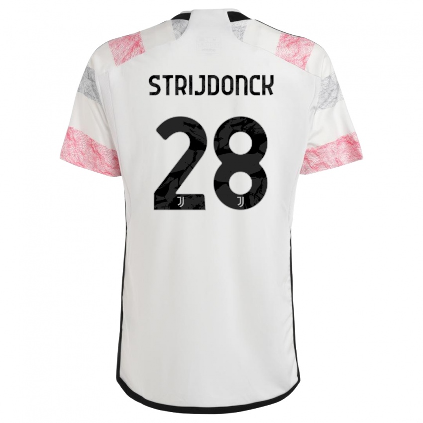 Niño Camiseta Bayron Strijdonck #28 Blanco Rosa 2ª Equipación 2023/24 La Camisa