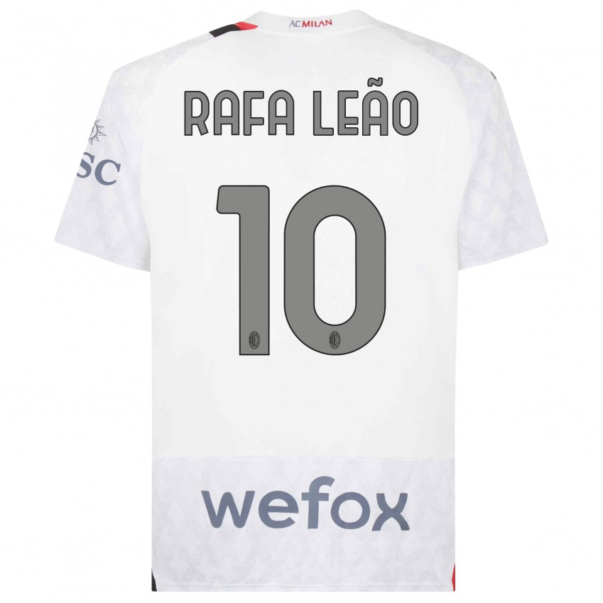 Niño Camiseta Rafael Leao #10 Blanco 2ª Equipación 2023/24 La Camisa