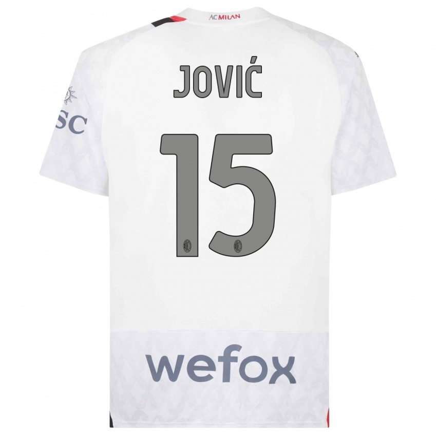 Niño Camiseta Luka Jovic #15 Blanco 2ª Equipación 2023/24 La Camisa
