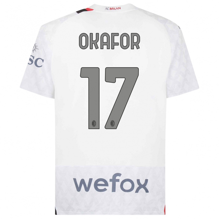 Niño Camiseta Noah Okafor #17 Blanco 2ª Equipación 2023/24 La Camisa