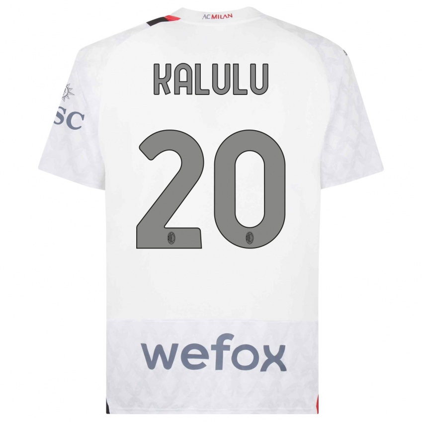 Niño Camiseta Pierre Kalulu #20 Blanco 2ª Equipación 2023/24 La Camisa