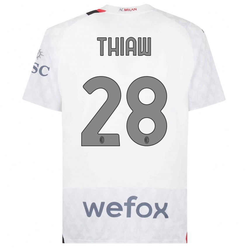 Niño Camiseta Malick Thiaw #28 Blanco 2ª Equipación 2023/24 La Camisa