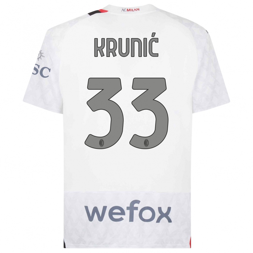 Niño Camiseta Rade Krunic #33 Blanco 2ª Equipación 2023/24 La Camisa