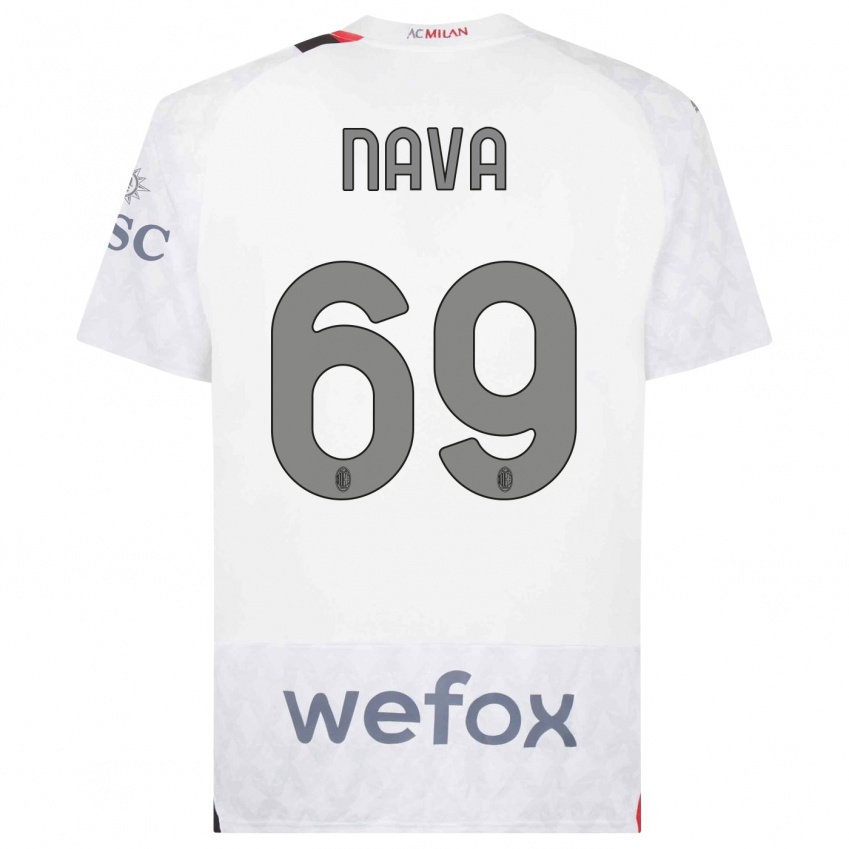 Niño Camiseta Lapo Nava #69 Blanco 2ª Equipación 2023/24 La Camisa