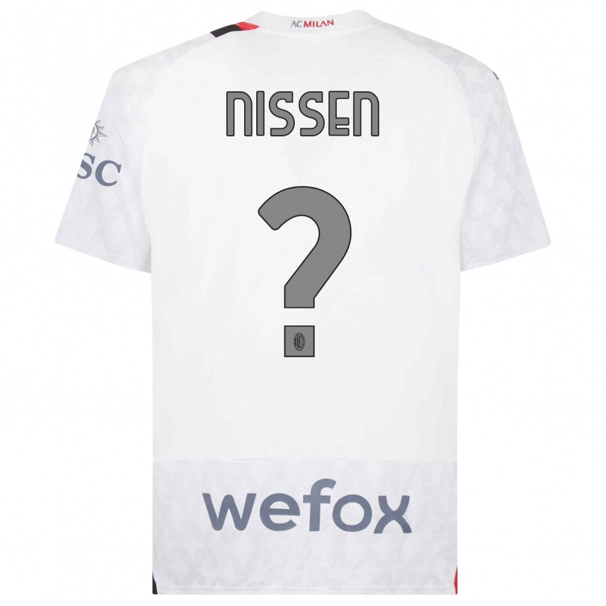 Niño Camiseta Fredrik Nissen #0 Blanco 2ª Equipación 2023/24 La Camisa