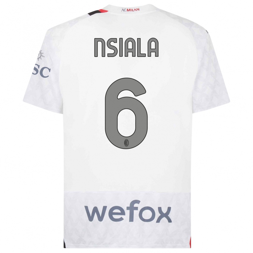 Niño Camiseta Clinton Nsiala #6 Blanco 2ª Equipación 2023/24 La Camisa