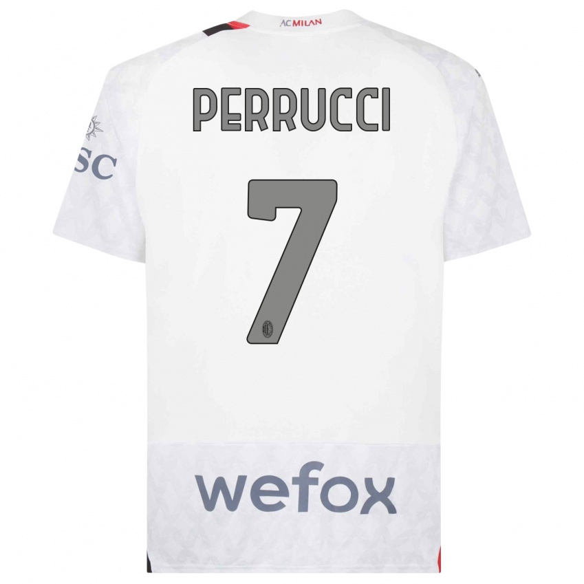 Niño Camiseta Vincenzo Perrucci #7 Blanco 2ª Equipación 2023/24 La Camisa