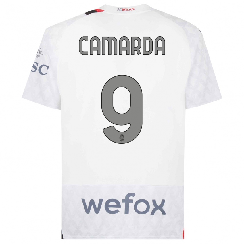 Niño Camiseta Francesco Camarda #9 Blanco 2ª Equipación 2023/24 La Camisa