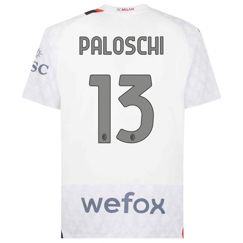 Niño Camiseta Dorian Paloschi #13 Blanco 2ª Equipación 2023/24 La Camisa