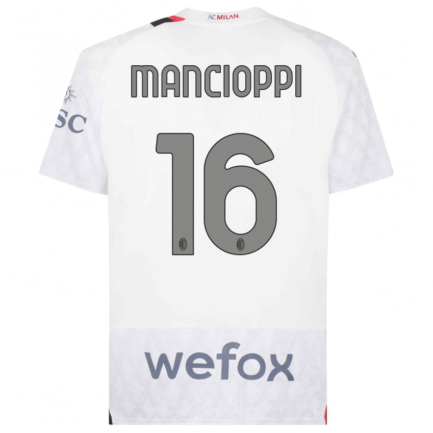 Niño Camiseta Tommaso Mancioppi #16 Blanco 2ª Equipación 2023/24 La Camisa