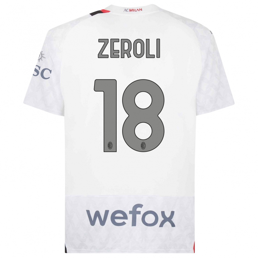 Niño Camiseta Kevin Zeroli #18 Blanco 2ª Equipación 2023/24 La Camisa