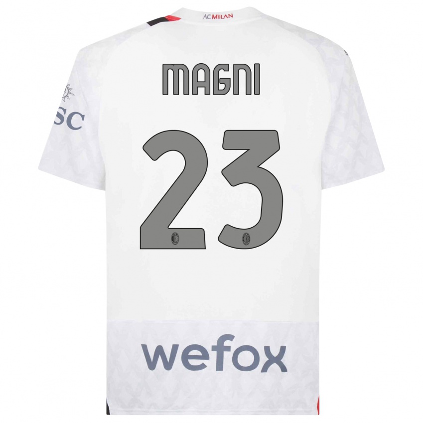 Niño Camiseta Vittorio Magni #23 Blanco 2ª Equipación 2023/24 La Camisa