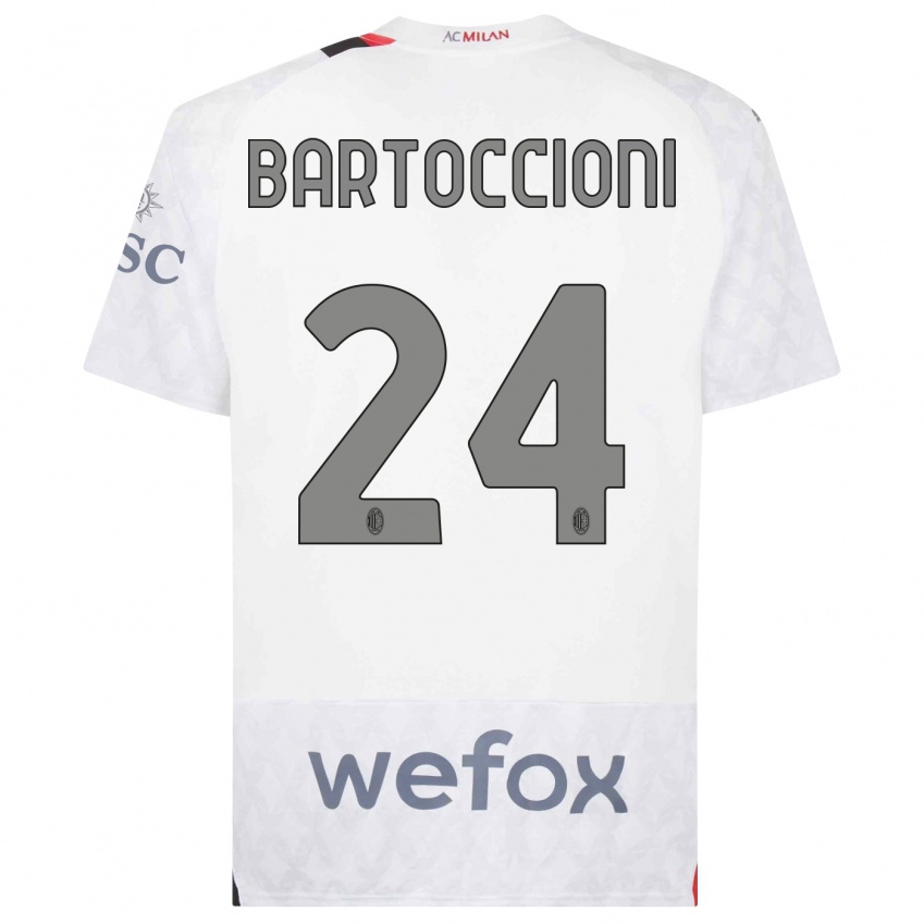Niño Camiseta Andrea Bartoccioni #24 Blanco 2ª Equipación 2023/24 La Camisa